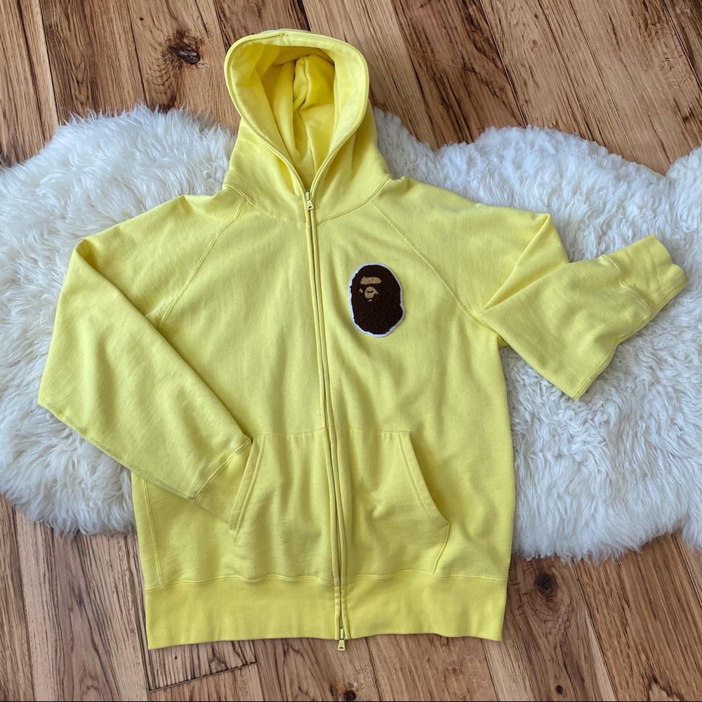 Authentic Bape Yellow Zip Up Hoodie XL